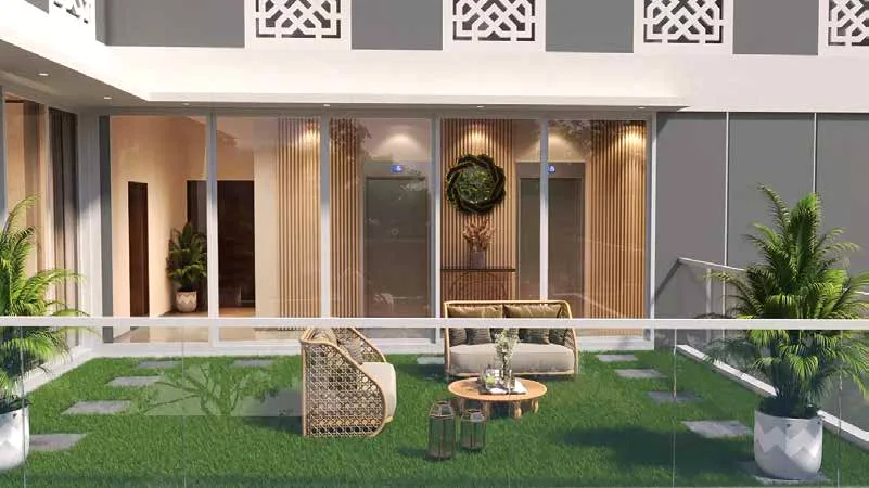 Clubhouse entrance lobby with courtyard garden (artist's impression)