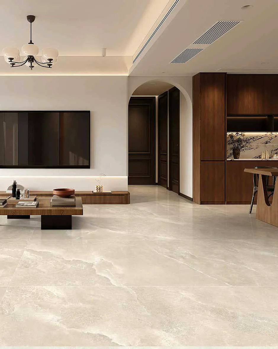 Living room with marble flooring (reference image)
